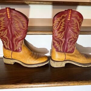 Red and Tan Ariat Crepe Sole Western Boots